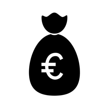 Big money bag with euro currency icon on it.のイラスト素材
