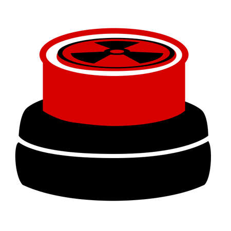 Danger red button nuclear war on a white background.のイラスト素材