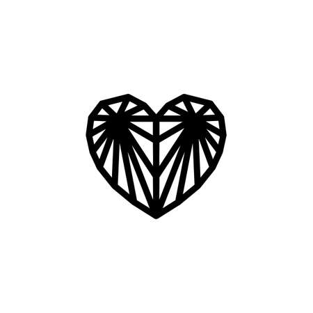 Heart geometric symbol made of thin intersecting linesのイラスト素材