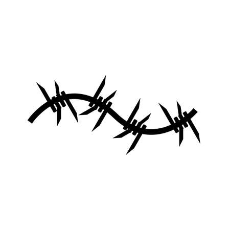 barbed wire isolated on a white background.のイラスト素材