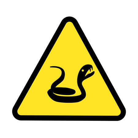 Snake warning sign on a white backgrondのイラスト素材