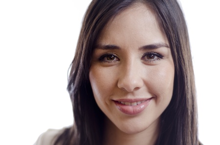 Portrait of a cute young woman smilingの写真素材