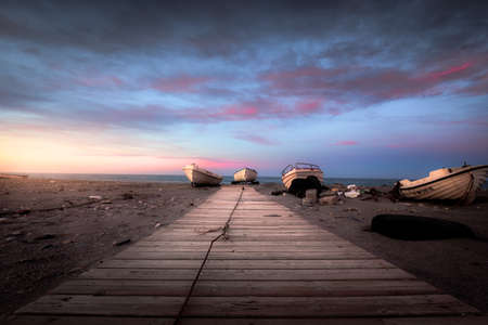 Walkway to the seaの写真素材