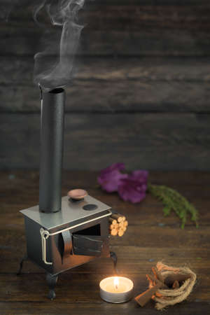 Original incense burner with old kitchen shapeの写真素材