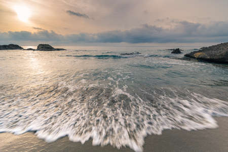 Sunrise in Cala de los Amarillosの写真素材