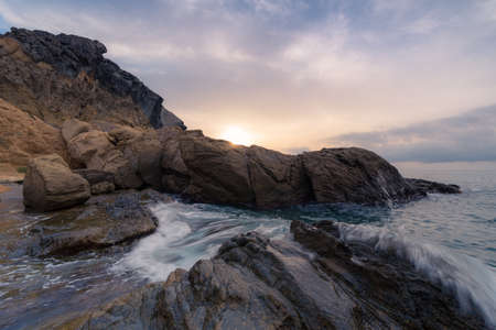 Sunrise in Cala de los Amarillosの写真素材
