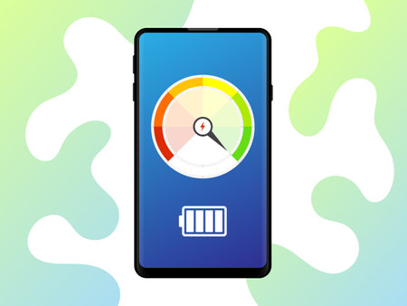 Smartphone with Battery Charging Icon on Screen. Vector Illustration.のイラスト素材