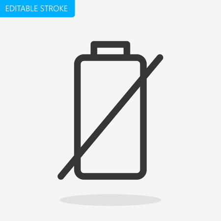 Battery do not charge icon. Flat design style. Vector illustration.のイラスト素材
