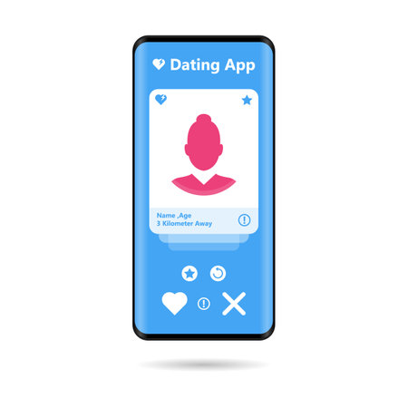 Smartphone with female user profile on the screen. Vector illustration.のイラスト素材