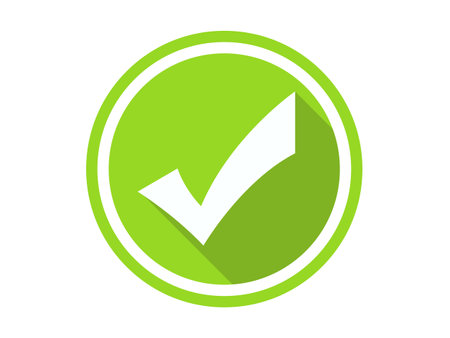 Green tick mark icon. Check mark icon. Vector stock illustration.のイラスト素材