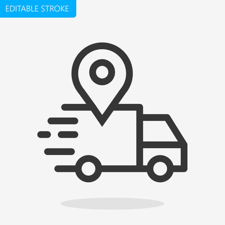 Fast delivery icon. Delivery tracking symbol. Map pointer. Vector illustrationのイラスト素材