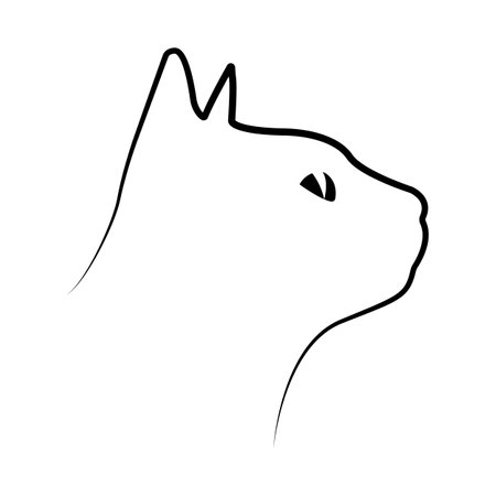 Silhouette of a cat. Vector illustration isolated on a white background.のイラスト素材