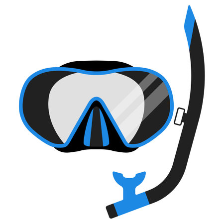 Snorkeling mask and snorkel. Vector illustration.のイラスト素材