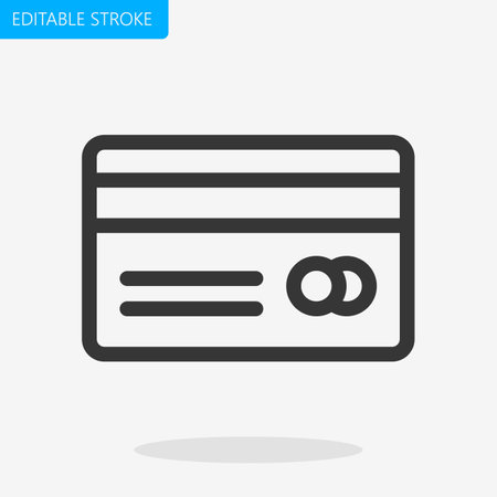 Credit card icon. Simple flat vector illustration. Editable stroke.のイラスト素材