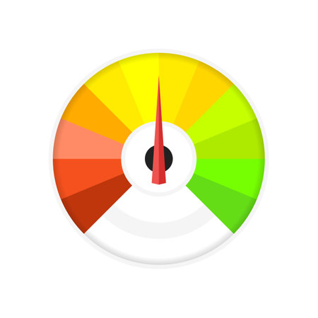 Speedometer icon. Flat illustration of speedometer vector icon for web designのイラスト素材