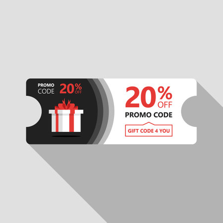 Discount Coupon Template with Gift Box. Vector Illustration.のイラスト素材