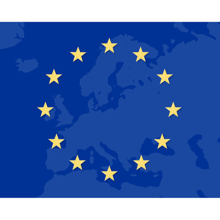 European Union flag with map on white background. Vector illustration. EPS 10のイラスト素材