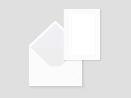 Realistic envelope mockup. White paper envelope template. Vector illustrationのイラスト素材