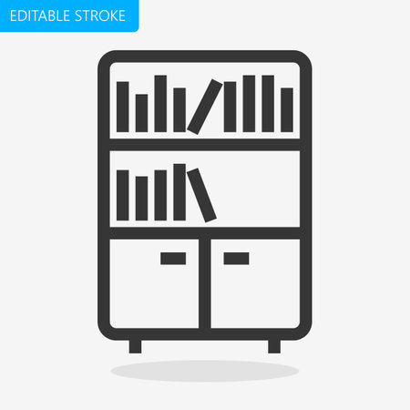 Bookshelf icon. Flat design style eps 10 vector illustrationのイラスト素材