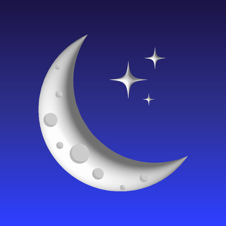 Moon and stars on blue background. Vector illustration. Eps 10.のイラスト素材