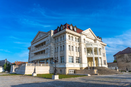 Exterior of white luxury houseのeditorial素材