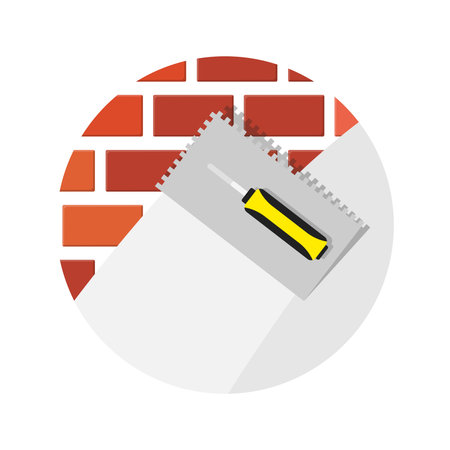 Plastering wall icon brick wall plastering services vector illustrationのイラスト素材