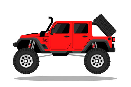 Off-road car outdoor adventure 4x4 illustration vectorのイラスト素材