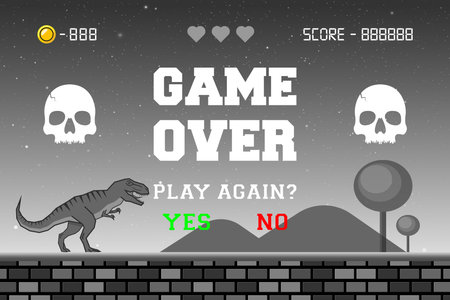 Game Over arcade adventure background for game design illustration vectorのイラスト素材