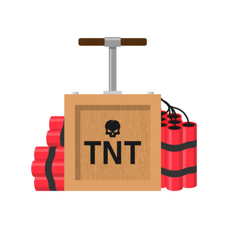 TNT bomb with dynamite vector Illustration on a white backgroundのイラスト素材