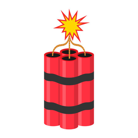 Dynamite icon in isometric 3d style on a white backgroundのイラスト素材