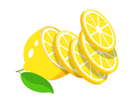 Lemon icon. Isometric of lemon vector icon for web designのイラスト素材