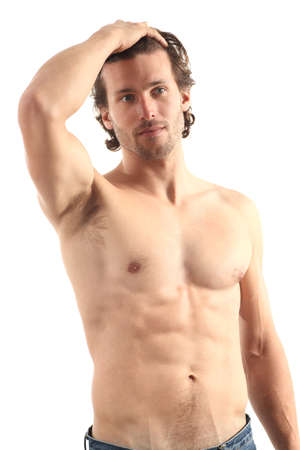   sexy man  on a white isolated backgroundの写真素材