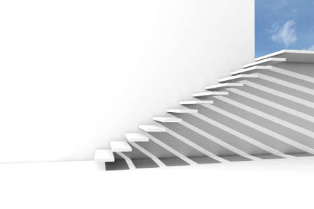 Render of a stairway to the blue skyの写真素材