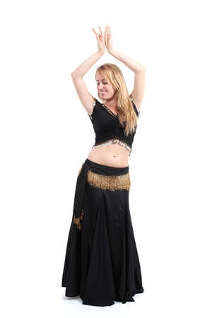 Belly dancer dancing isolated on a white background              の写真素材