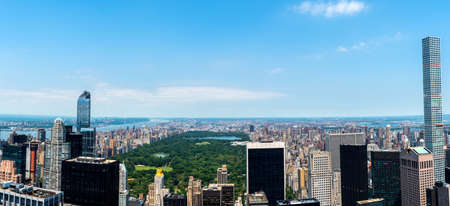 view of Manhattan from Top a Skyscraper, New Yorkの写真素材