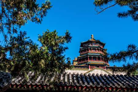 summer palace at beijing, chinaの写真素材