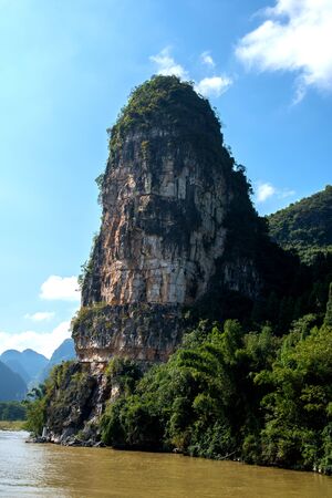 li river cruise from Guilin to Yangshuo, china, Asiaの写真素材