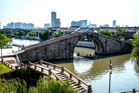 view of Panmen park, Suzhou, China.の写真素材