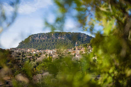 View of the beautiful village Valldemossa in Majorca, selective focusの写真素材