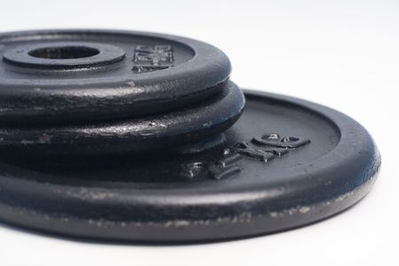 Weight training fitness discsの写真素材