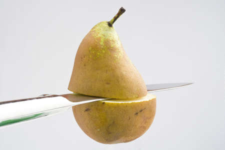 fresh pear natural isolated on a white backgroundの写真素材