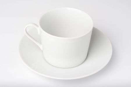 a cup of Espresso coffe isolated over whiteの写真素材