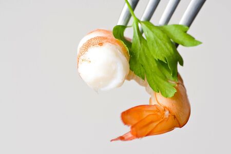 delicious fresh cooked shrimp prepared to eatの写真素材