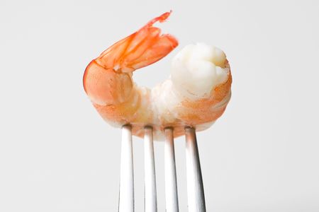 delicious fresh cooked shrimp prepared to eatの写真素材