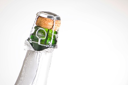 champagne for celebrate christmas festive  isolated over white backgroundの写真素材