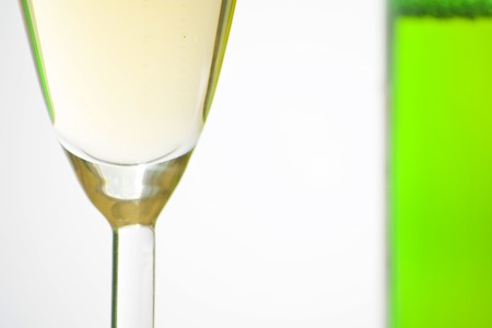 champagne for celebrate christmas festive  isolated over white backgroundの写真素材