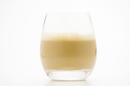 delicious ice chocolate with white irish cream isolatedの写真素材