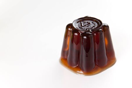 sweet and healthy friuit gelatin isolated over whiteの写真素材