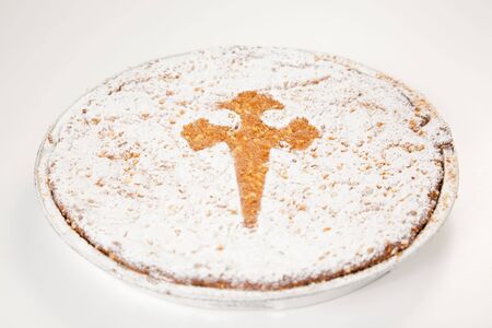 tasty almond cake from santiago of compostela spainの写真素材