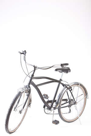 A black beach bike isolated over white background